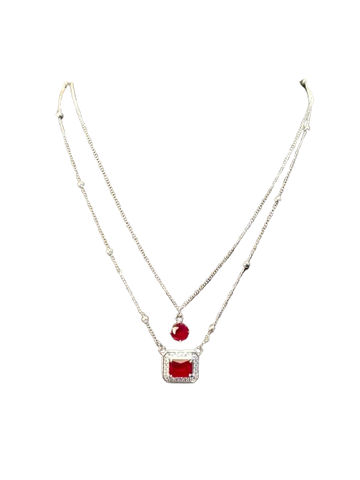 Royal Red Double-Layered Pendant Necklace