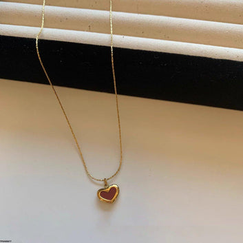 Heart-Shaped Pendant with Gold-Plated Silver Necklace.