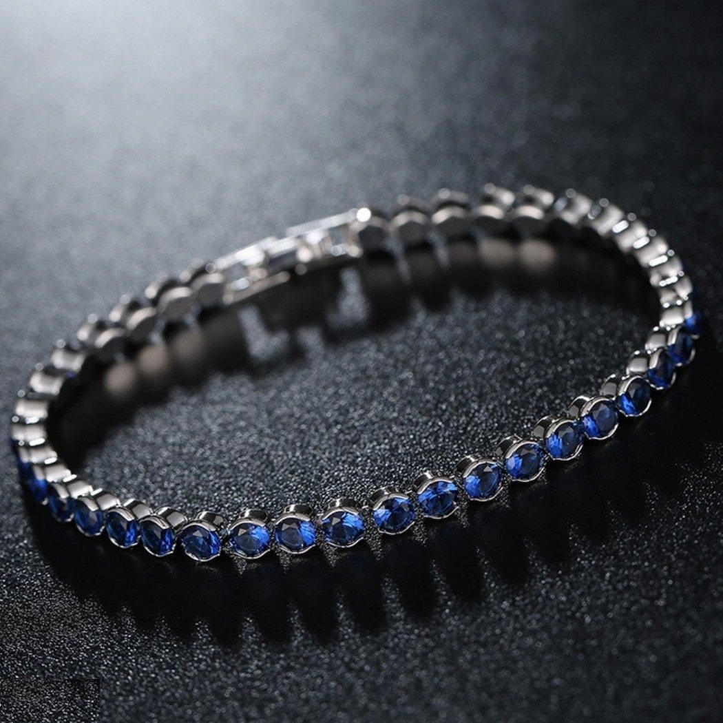 Blue Zircon Round Bracelet