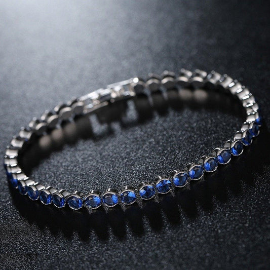 Blue Zircon Round Bracelet