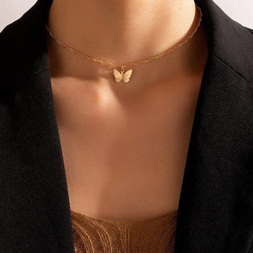 Butterfly Pendent with Gold-Plated Chain
