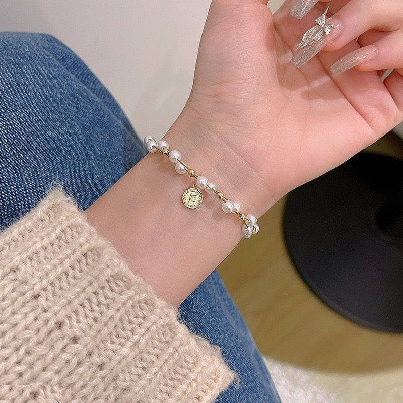 Pearl Round Bracelet Adjustable