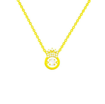 Crown Pendent with Gold-Plated Silver Necklace.