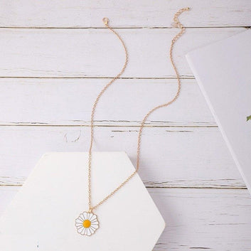 Flower Pendent  with Gold-Plated  Necklace