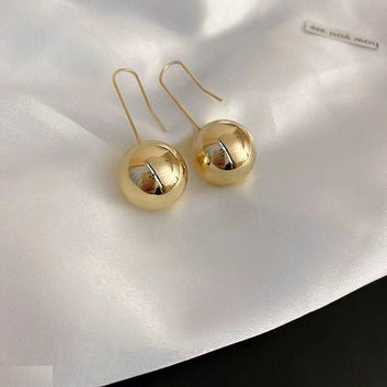 Golden Round Drop Earrings