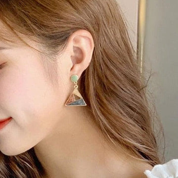 Painted Triangle Drop Earrings