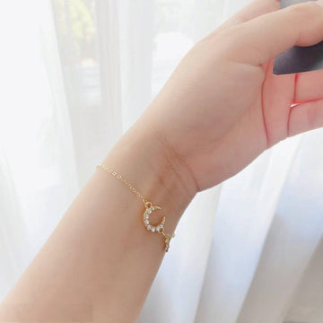 Moon & Star Hand Bracelet Adjustable