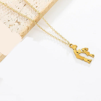 Mother Love Pendent with Gold-Plated  Necklace