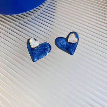 Double Heart Drop Earrings