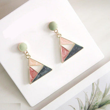 Painted Triangle Drop Earrings