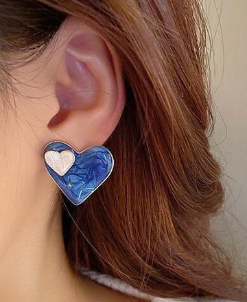 Double Heart Drop Earrings