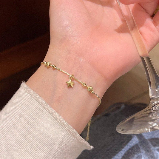 Star Round Bracelet Gold Plated